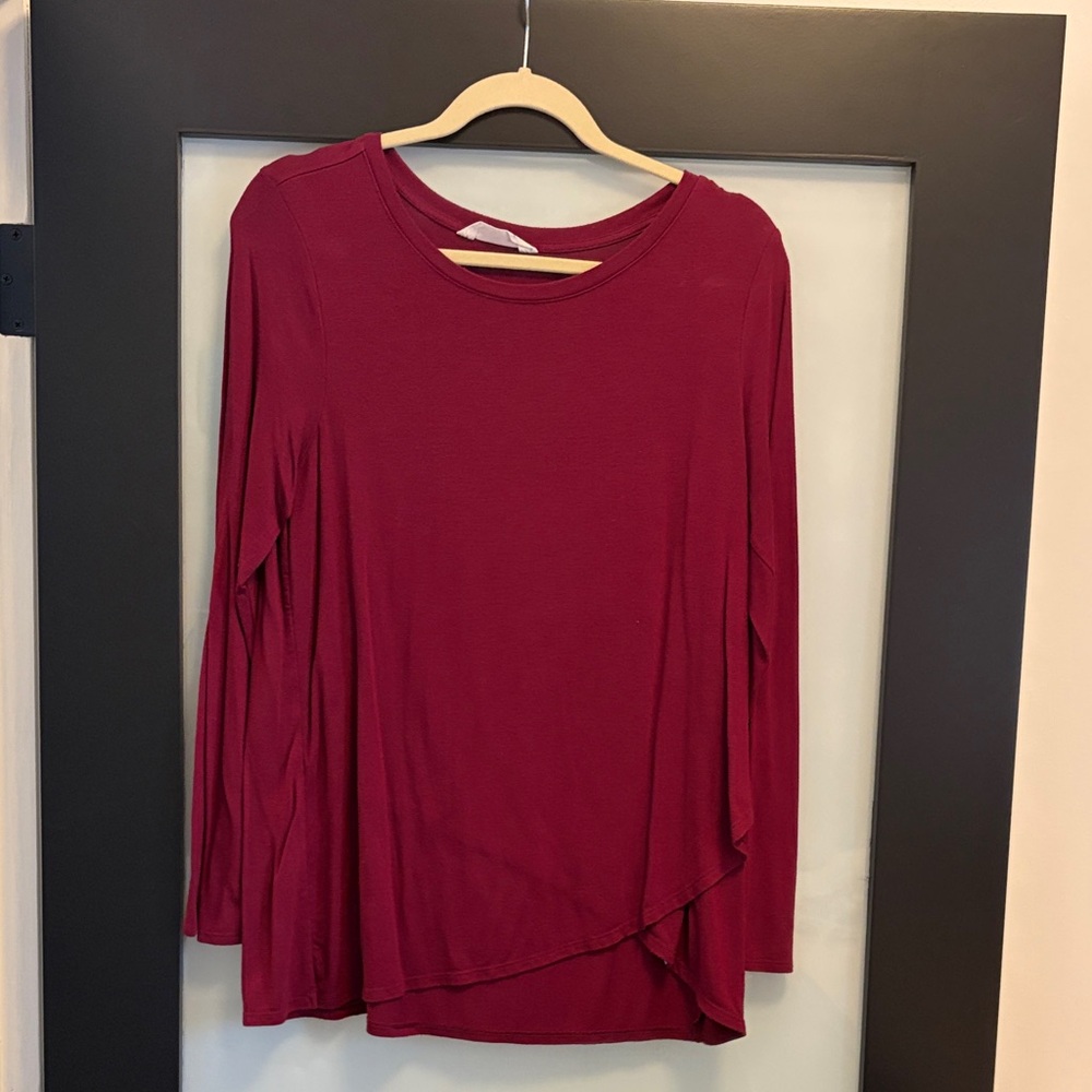 Women's Long Sleeve Burgundy Maternity